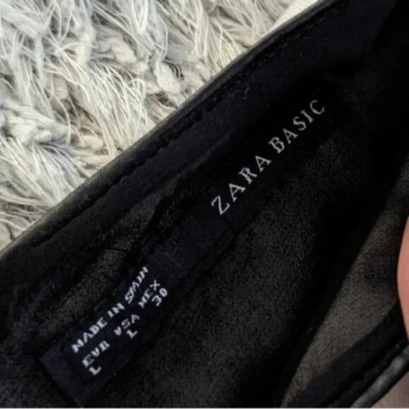 Zara sleeveless peplum sheath/pencil dress with faux leather trim - Picture 6 of 6